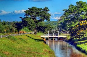 An irrigation canal that comes from the resrvoir in the mountains north of Chaing Mai