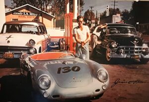 James Dean with his new Porsche Spyder