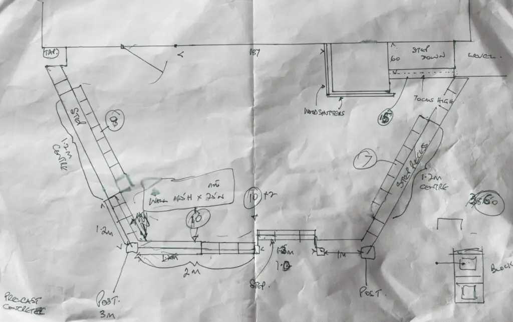 rough drawing of patio to determine the patio extension cost