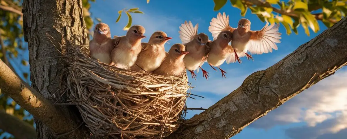 a-heartwarming-photo-capturing-the-moment-of-baby birds leaving the nest