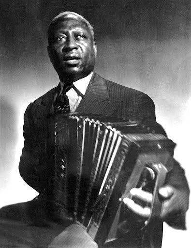 Leadbelly playing accordian