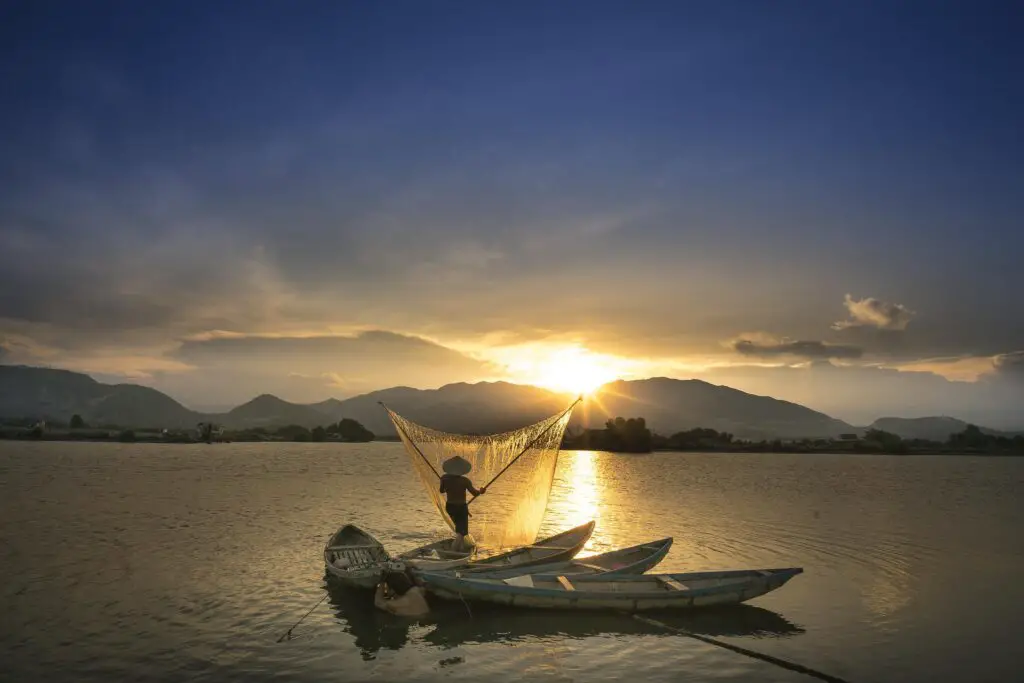 fishermen on the Mekong River - Vietnam