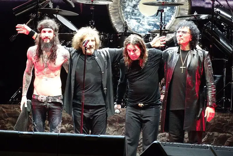 Black Sabbath taking applause after concert