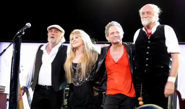 Fleetwood Mac taking the ap;lause after a show