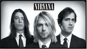 Nirvana posing for photoshoot