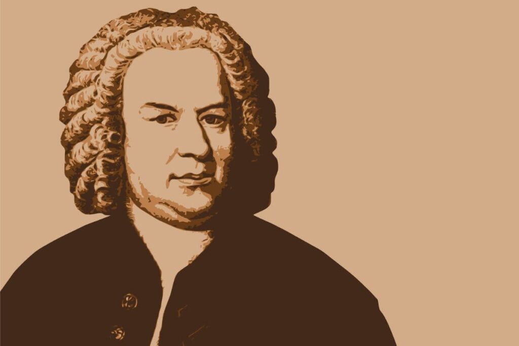 Drawn portrait of Johann Sebastian Bach