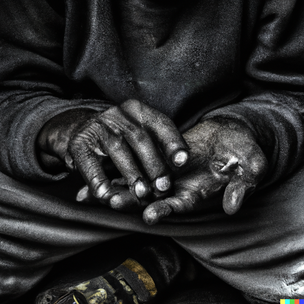 dirty hands of an impoverished man