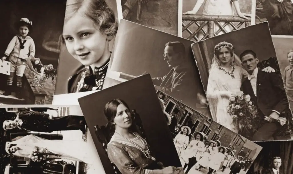 collage of black and white memoir photos
