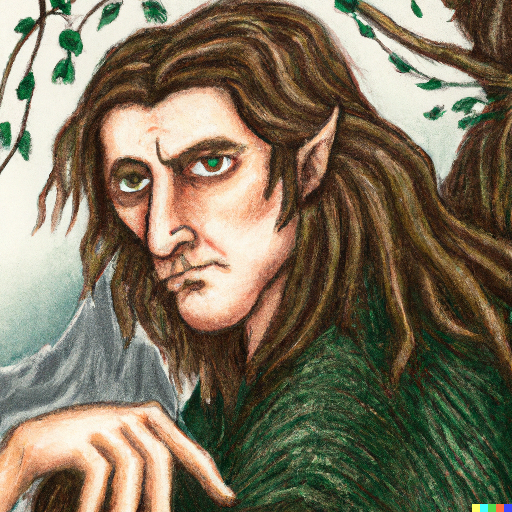 A fantastical depiction of a character from Tolkien's Middle Earth