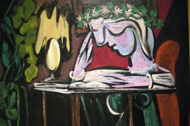 Pablo Picasso’s “Girl Reading at a Table”, hanging in the Metropolitan Museum of Art in New York City.
"NYC - Metropolitan Museum of Art: Pablo Picasso's Girl Reading at a Table" by wallyg 
