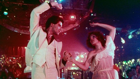 John Travolta dancing in Saturday Night Fever -https://www.filmlinc.org/films/saturday-night-fever/