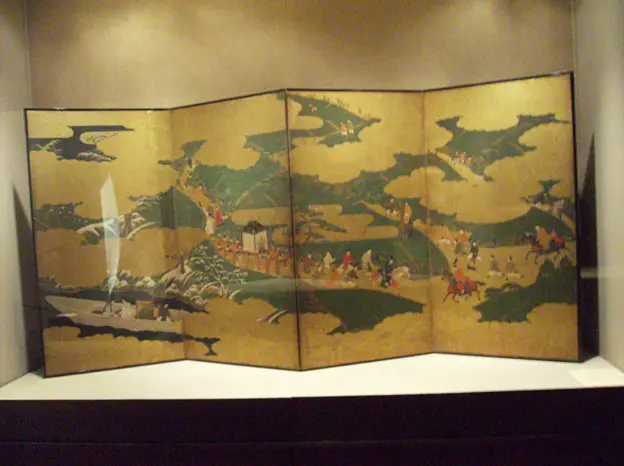 "Four-fold Screen Showing scenes from The Tale of Genji (Chapters 29 and 51) (Japanese)" by peterjr1961