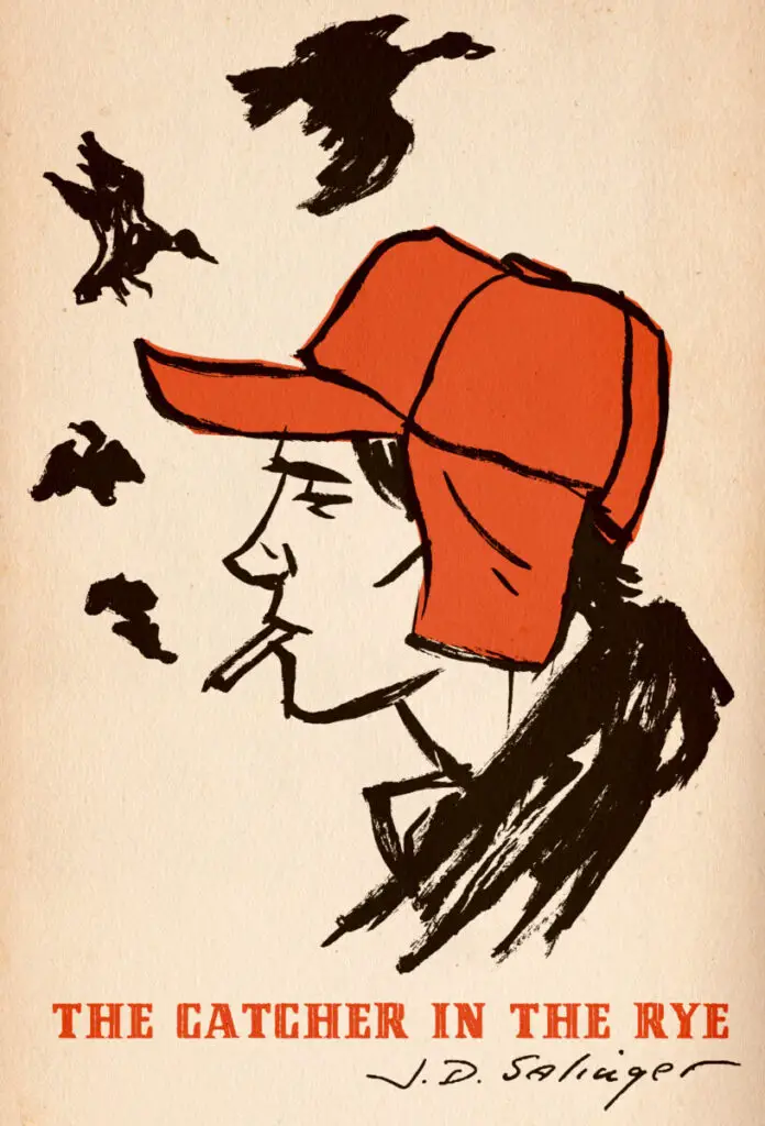 Sketch of Holden Caulfield on the cover of The Catcher in the Rye