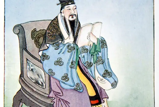 Painting of Confucius reading a book sitting in an armchair - (Historica Graphica, https://education.nationalgeographic.org/resource/confucianism/)