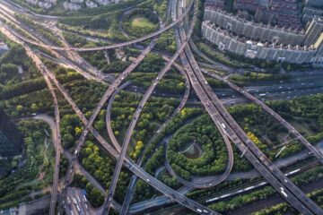 Network of roads at junction fron the air - Image: Word Stock Photos