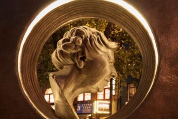 The Agatha Christie memorial sculpture in London