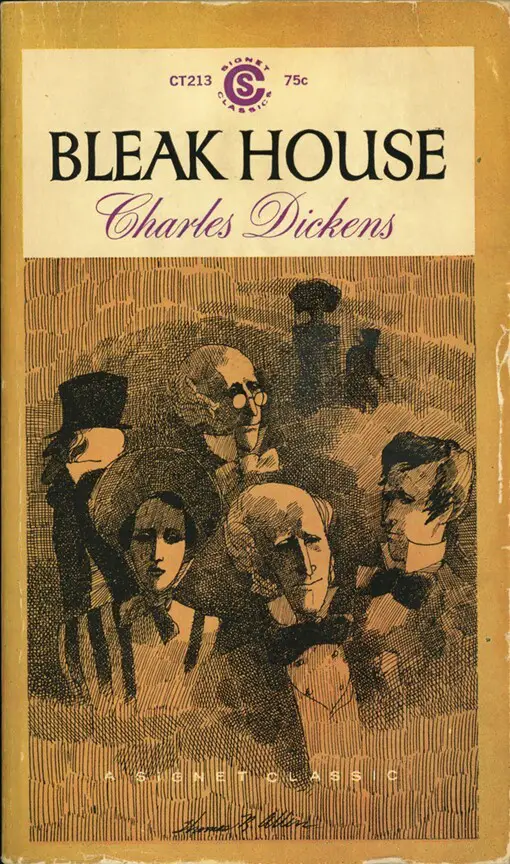 Photo of Bleak House book cover with images of 5 main characters