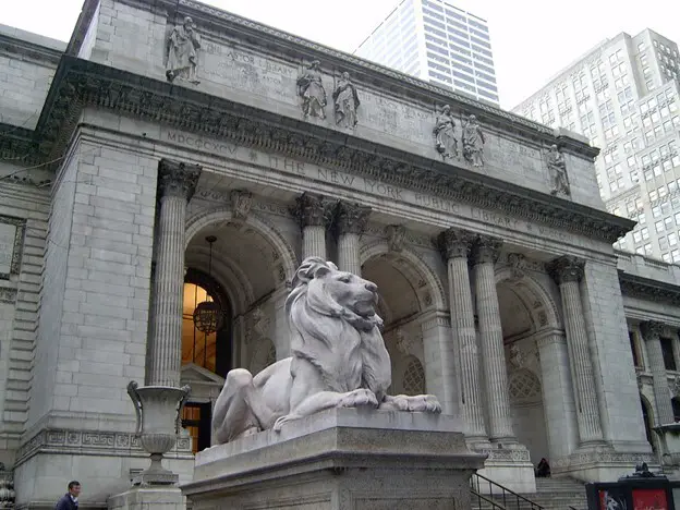 Photo of the front outside New York Public Library