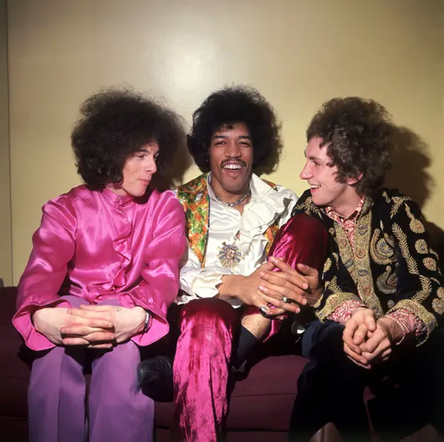 Photo of the 3 band members of the Jimi Hendrix Experience.