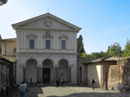 Photo: Lalupa/WikiCommons. Appian Way, the Catacombs of San Sebastian Basilica