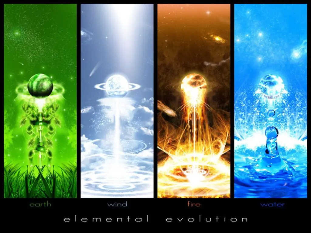 The 4 elements beautifully depicted as a collage