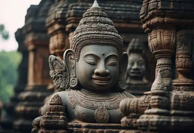 Khmer sculpture bust