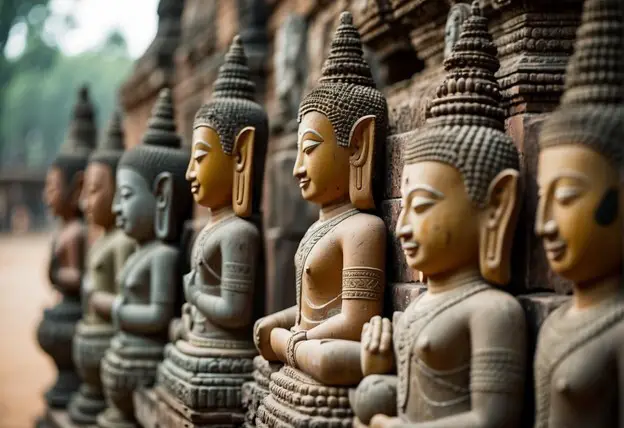 Photo of Khmer temple sculptures