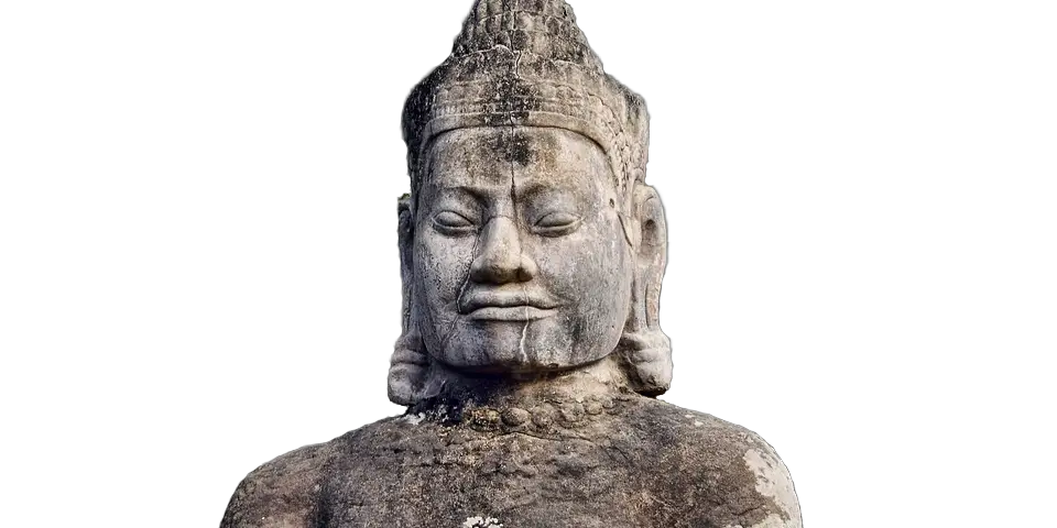 khmer sculpture obust of the guardian of Angkor Wat