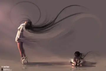 Artists impression of a ballet dancer performing for her daughter