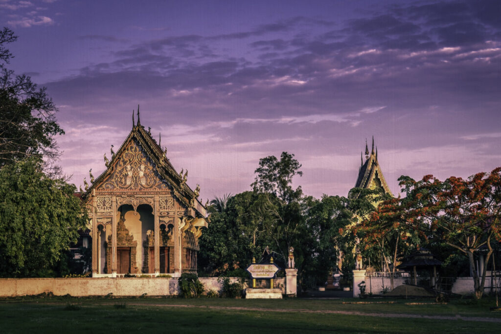 Huai Kaew wat at dawn north of Chiang Mai City