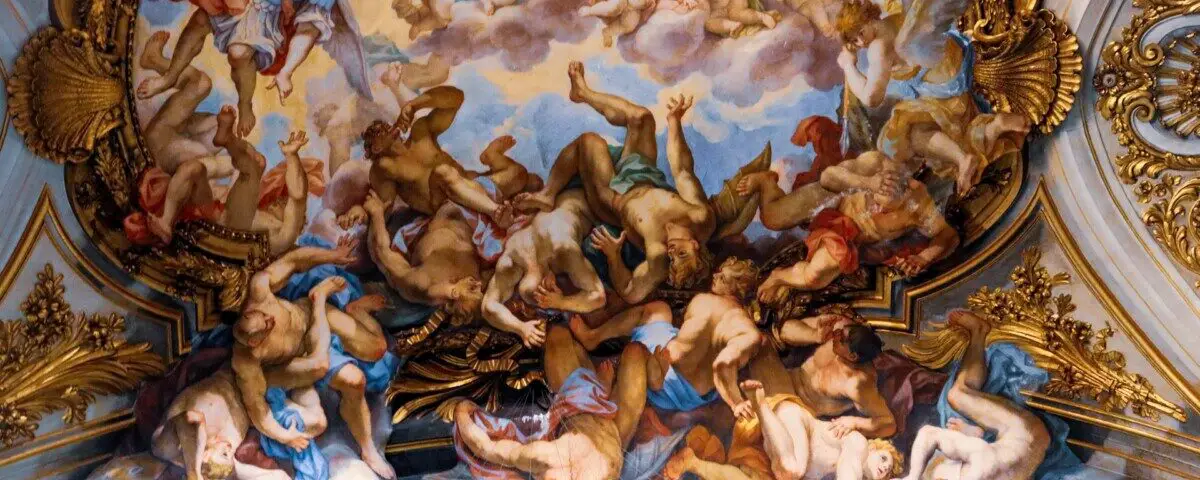 Fresco ceiling from renaissance art