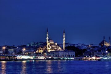 Photo of Istanbul at night across water