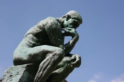 Rodin's iconic naked man sitting in thought